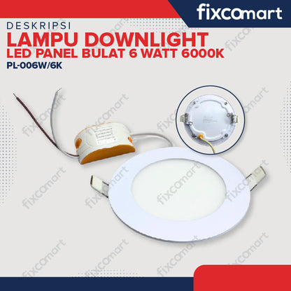 Lampu Downlight  LED Bulat 6 Watt  - White/Warm white 200gr