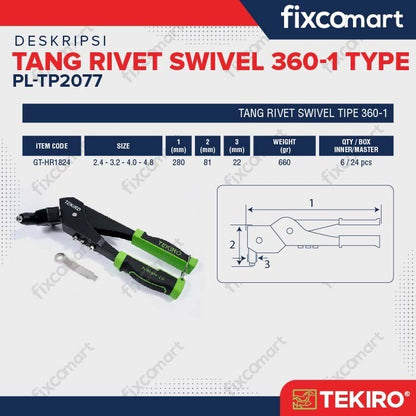 TEKIRO TANG RIVET SWIVEL 360-1 TYPE
