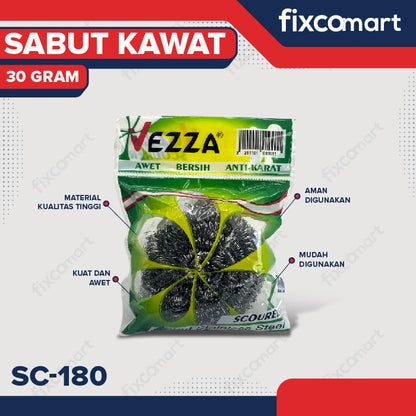 Vezza Sabut Kawat Stainless Sikat Cuci Piring Gosok Panci