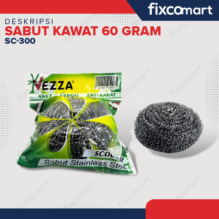 Vezza Sabut Kawat Stainless Sikat Cuci Piring Gosok Panci
