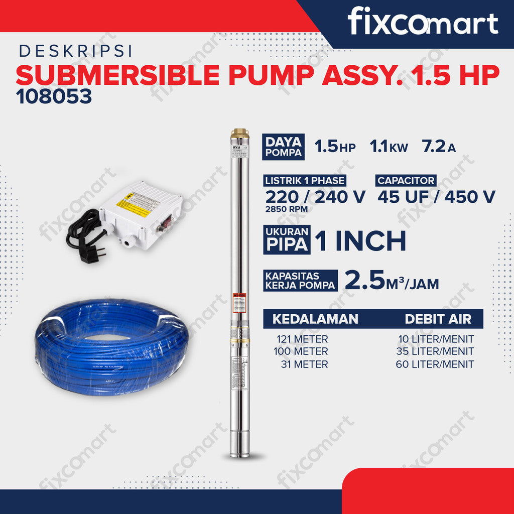 POMPA SATELIT - SUBMERSIBLE PUMP ASSY. 1.5 HP 108053