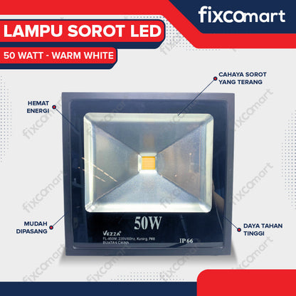 Lampu Sorot LED 50 Watt -  Flood Light Signboard Warm White 2700K