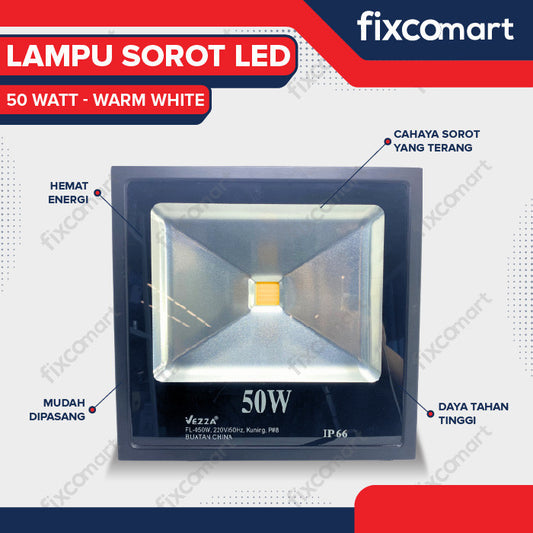 Lampu Sorot LED 50 Watt -  Flood Light Signboard Warm White 2700K