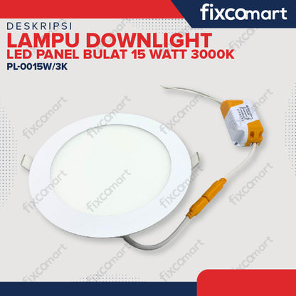 Lampu Downlight  LED Panel Bulat 15 Watt