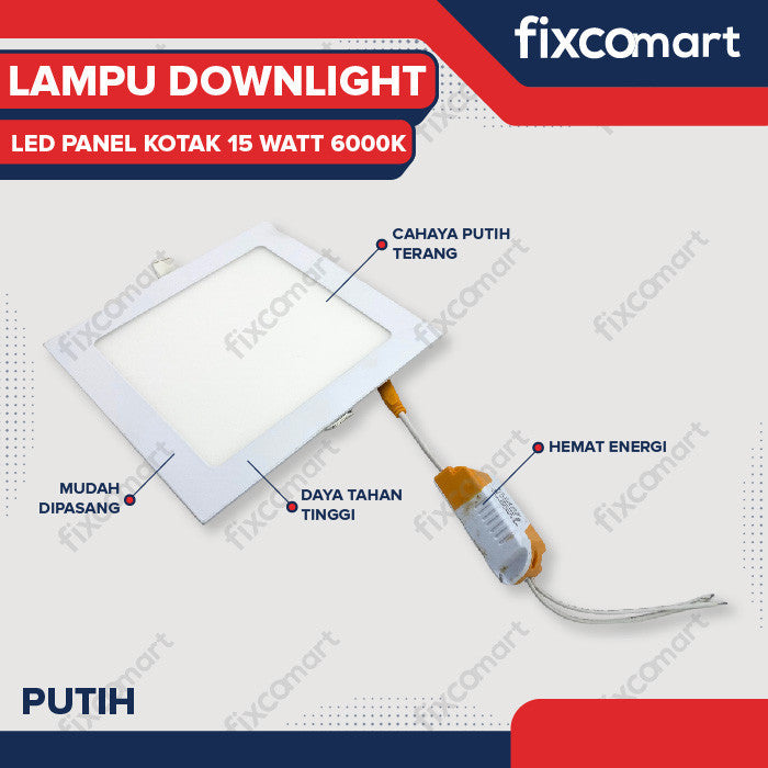 Lampu Downlight  LED Panel Kotak 15 Watt