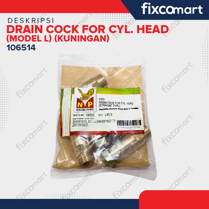 NP - DRAIN COCK FOR CYLINDER HEAD (MODEL L) R175A / KRAN AIR