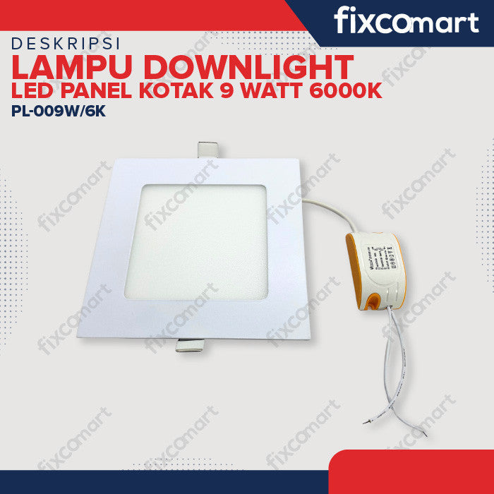 Lampu Downlight LED Panel Kotak 9 Watt