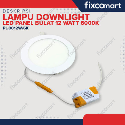 Lampu Downlight LED Panel Bulat 12 Watt 300gr