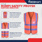 Rompi Safety Proyek Kantong Resleting Safety Vest Jaring Parkir Motor Mobil Konstruksi