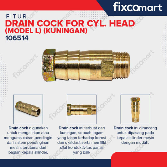 NP - DRAIN COCK FOR CYLINDER HEAD (MODEL L) R175A / KRAN AIR