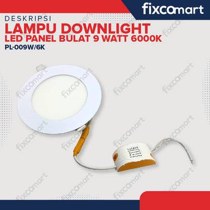 Lampu Downlight LED Panel Bulat 9 Watt 300gr