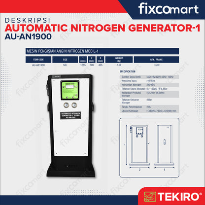 Paket Tekiro Tire Changer Pengganti Ban Mobil Motor dan Mesin Nitrogen Isi Angin Ban