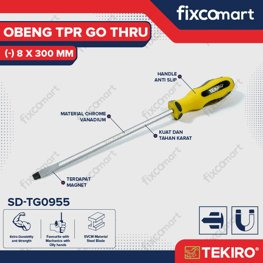 TEKIRO OBENG TPR GO THRU (-) 8 X 300 MM / OBENG TPR
