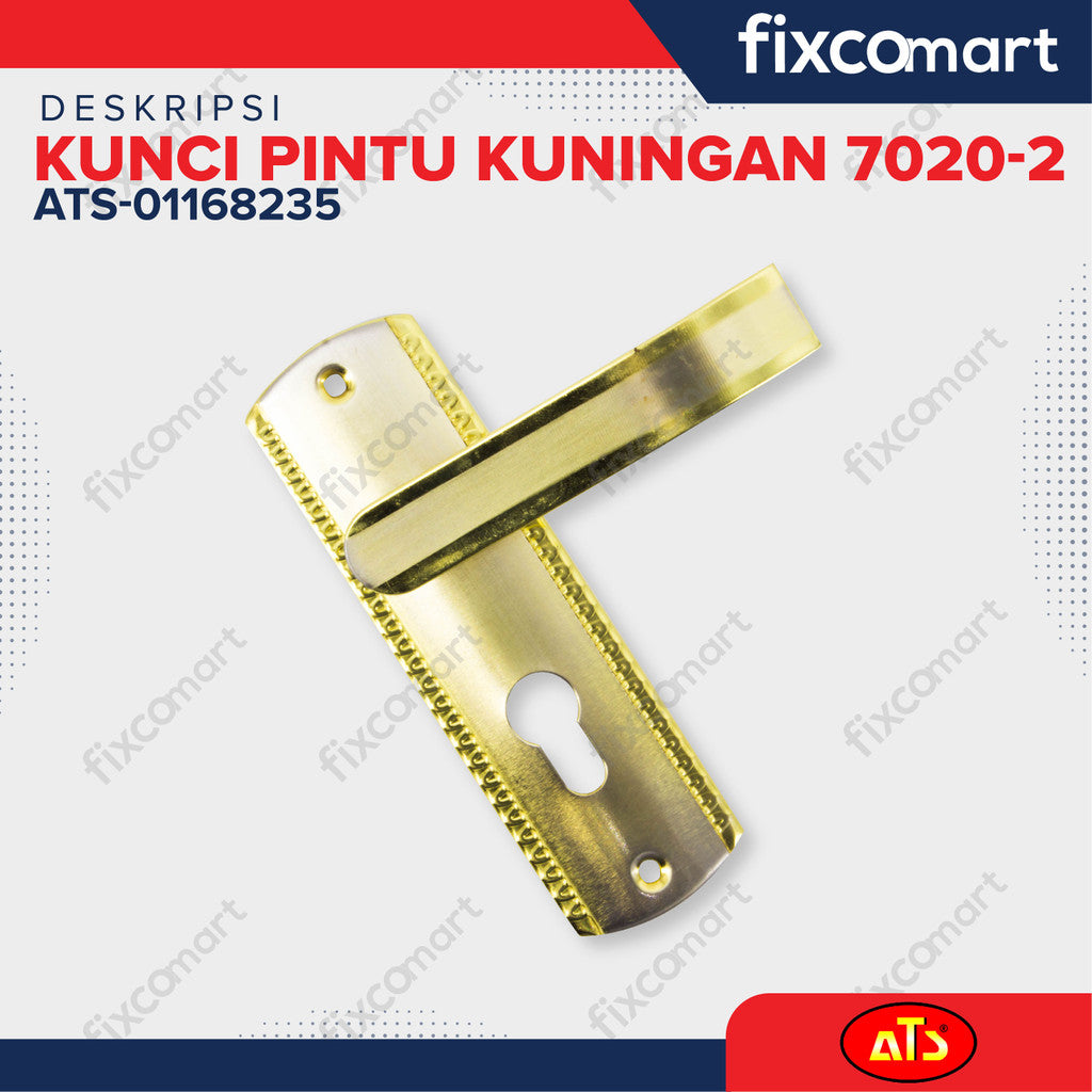 KUNCI PINTU "ATS" CYL. KUNINGAN 7020-2 (SN/CP)