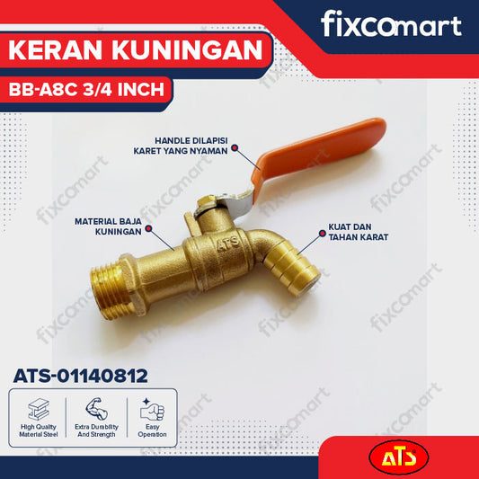 ATS KRAN KUNINGAN BB-A8C 3/4" - Kran Tembok / Kran Air