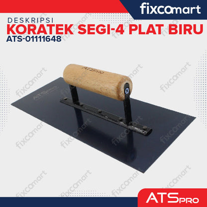 ATS PRO - Trowel Plat Biru Cetok Plastering / Roskam / Raskam / Koratek Sendok 11X5X0.8MM