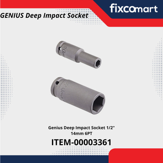 GENIUS Deep Impact Socket 1/2 Inch 14 mm 6PT