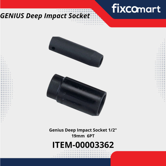 GENIUS Deep Impact Socket 1/2 Inch 19 mm 6PT