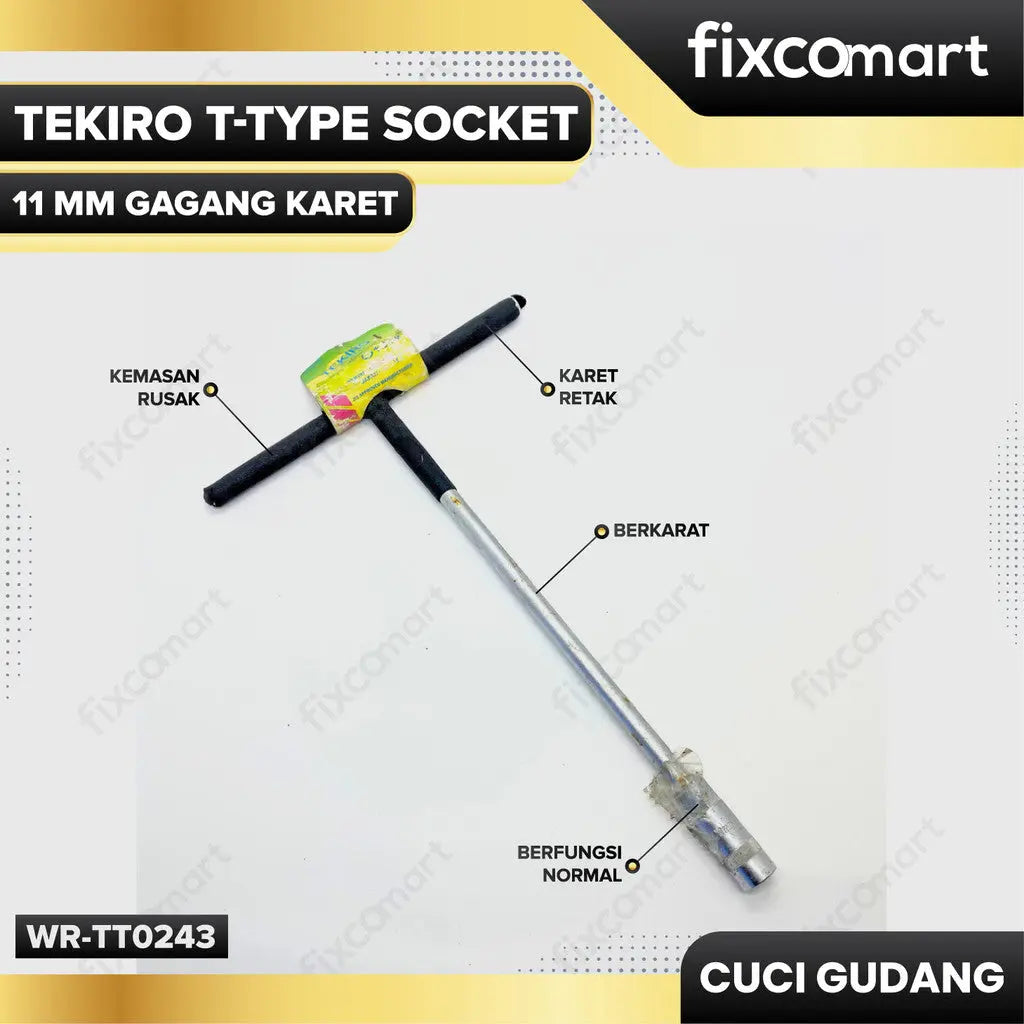 Tekiro Kunci Sock T Gagang Karet 11 Mm FIXCOMART