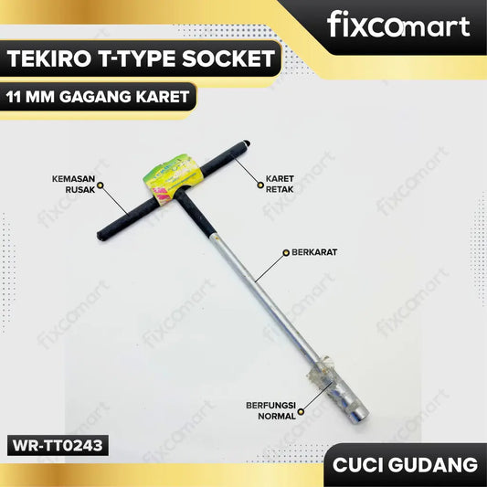 Tekiro Kunci Sock T Gagang Karet 11 Mm FIXCOMART