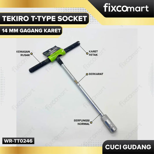 Tekiro Kunci Sock T Gagang Karet 14 Mm FIXCOMART