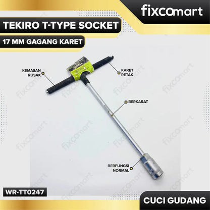 Tekiro Kunci Sock T Gagang Karet 17 Mm FIXCOMART