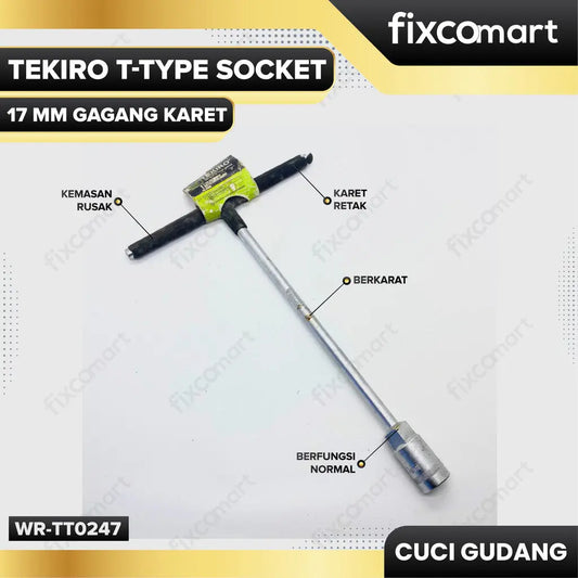Tekiro Kunci Sock T Gagang Karet 17 Mm FIXCOMART